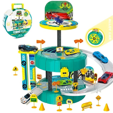 TIRE RAIL CAR TRACK SET